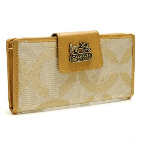 Coach In Signature Large Yellow Wallets ART | Coach Outlet Canada